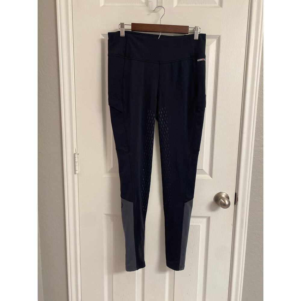 Kerrits Black GripTek Riding Tights Size Large Full Seat Equestrian Leggings